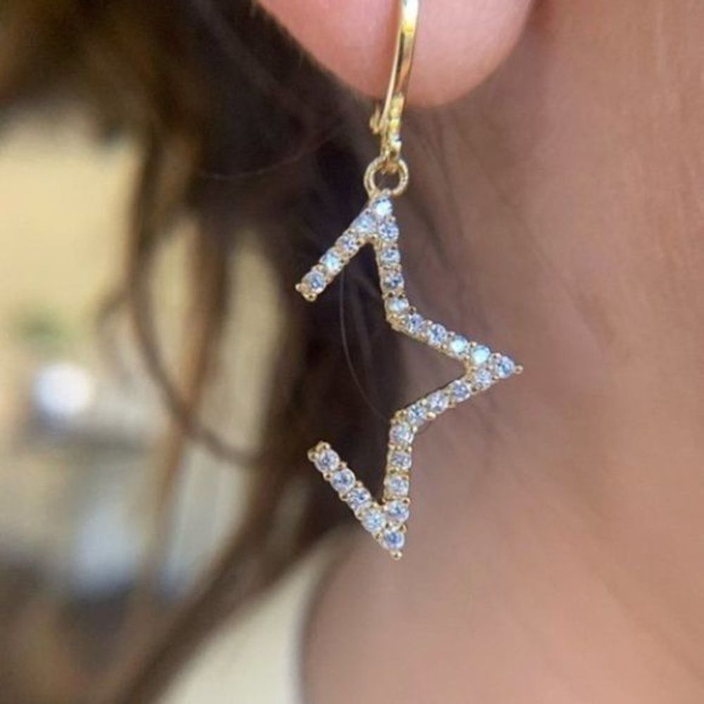 Gold Filled AAA CZ Pave Star Earrings